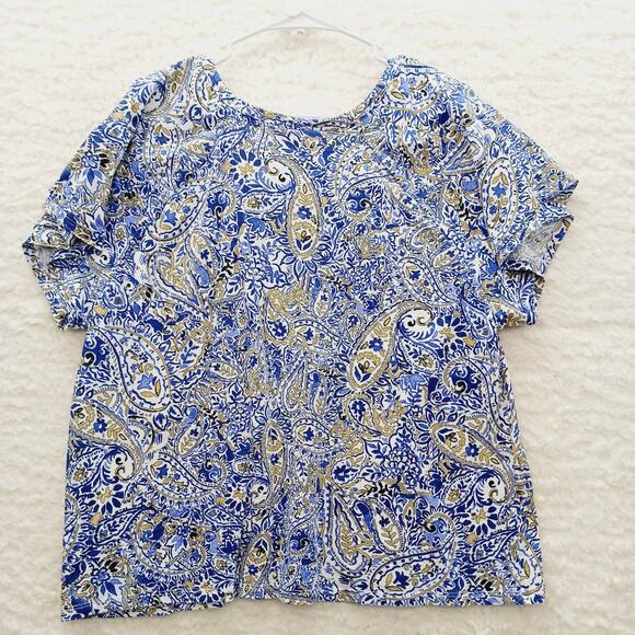 T-Shirt Size XXL Paisley Retro Mod Whimsycore Artsy Coastal Grandma Retro Y2K - Picture 2 of 11